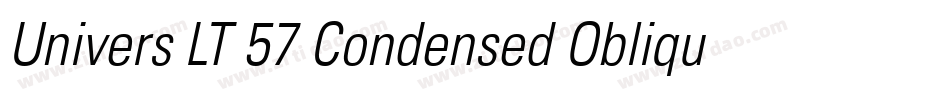 Univers LT 57 Condensed Oblique字体转换